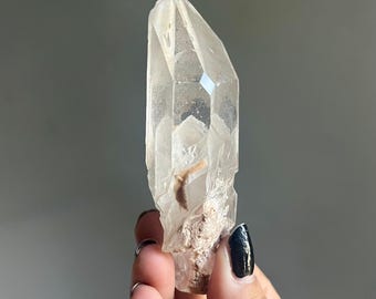 Pink Lithium Lemurian Quartz Root Crystal: Phantoms, Keys, 999 Angel Number - Goias, Brazil