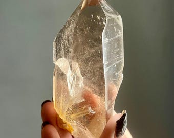 Rutilated Citrine Manifestation Quartz Lemurian Root + Grounding Quartz Face | Golden Rutile Quartz + Record Keepers + Inner Child