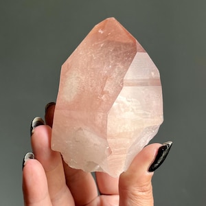 RARE Scarlet Temple Pink Lemurian Quartz Crystal + Nine Sided Face | 334g | Record Keepers + Geometric Keys | Rainbows + Etching