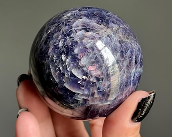 RARE Bloodshot Iolite Sunstone Sphere | 304g | Dendritic Quartz Inclusion | The Roots of Consciousness