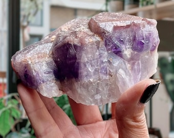 Elestial Auralite 23 Record Keeper Statement Crystal with Calcite | Authentic Canadian Red Cap Amethyst Cluster + Purple Phantoms