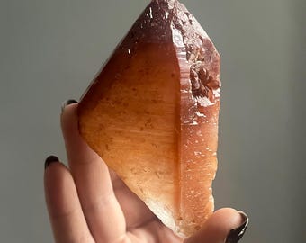 Ancient Red Dreamcoat Lemurian Quartz | Elestials, Record Keeper Crystal | Dragon Energy | Cristalina, Brazil