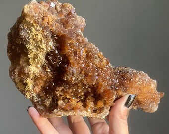 Rare Natural Citrine Elestial Quartz Cluster from Morocco | Gem Citrine Display Crystal Specimen | Abundant Wild + Unique Formations