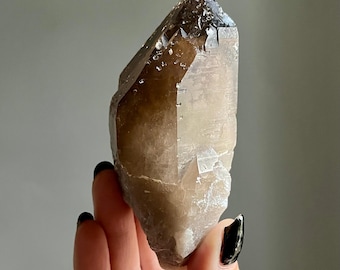 Rare Citrine Amphibole Quartz | White Phantom Lemurian Crystal Specimen + Record Keepers
