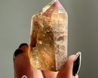 Ametrine Dreamcoat Lemurian Quartz | Super 7 Phantom Lemurian Crystal Point | Natural Citrine Amethyst | Rutile + Record Keeper