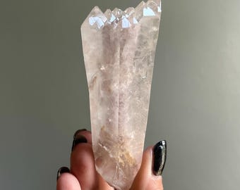 Double Elestial Pink Lithium Phantom Quartz Crystal Wand | Rare Find | Record Keepers + Cathedrals | Self Healed + Manifestations