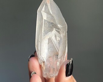 Pink Lithium Phantom Lemurian Seed Crystal | 8 Sided Grounding Quartz Face, Lithium, Star Marks