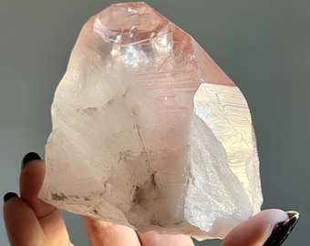 Large Pink Lemurian Quartz | 686g | Lightning Strike, Scarlet Temple Grounding Crystal, Record Keepers