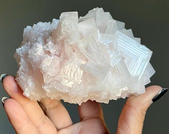 High Grade Pink Halite Cluster on Trona | 509g | California Rock Salt Crystal Specimen