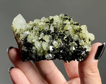 Rare Forest Epidote Quartz Cluster | Dow Crystal, Phantoms, Record Keepers, Hakkari Turkey