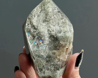 Rare Lithium Chlorite Garden Quartz | Shaman Dream Quartz Channeling Crystal | Thousand Layer Phantom Quartz | Rutile + Rainbows