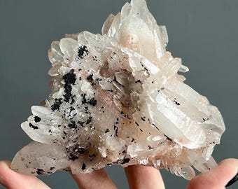 Dow Elestial Pink Lithium Himalayan Quartz Cluster | Pink Phantoms + Record Keepers | 697g High Grade Master Crystal Statement Piece