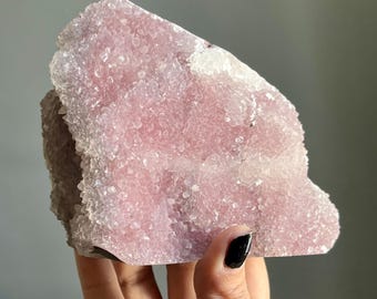 Very Rare Pink Apophyllite Cluster | Chalcedony, Druzy | Large Ziolite Crystal Statement Piece