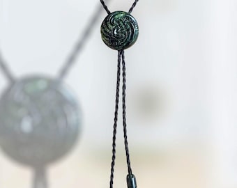 Bespoke Hand-Carved New Zealand Douglas Stone Bolo Tie