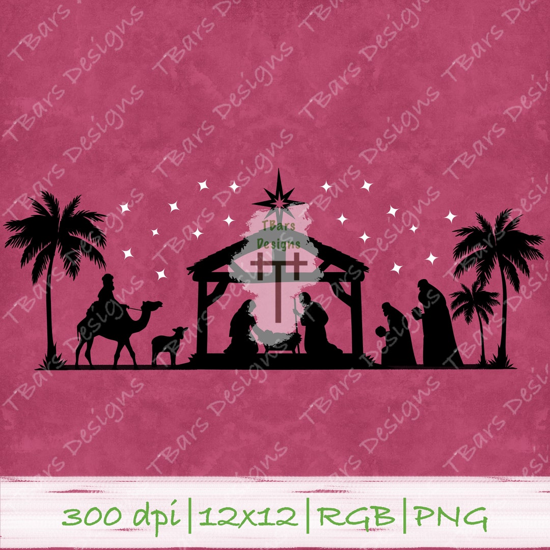 Pink Nativity Panel Nativity Png Nativity Placement Design Etsy