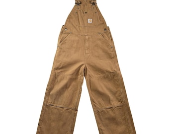 Peto Carhartt para jóvenes, talla 10, color marrón, con doble rodilla.