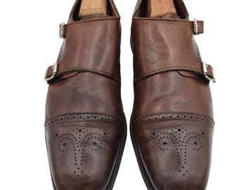 Allen Edmonds Shoes Mens Size 12 Brown Monk Strap Leather Dress St. John's