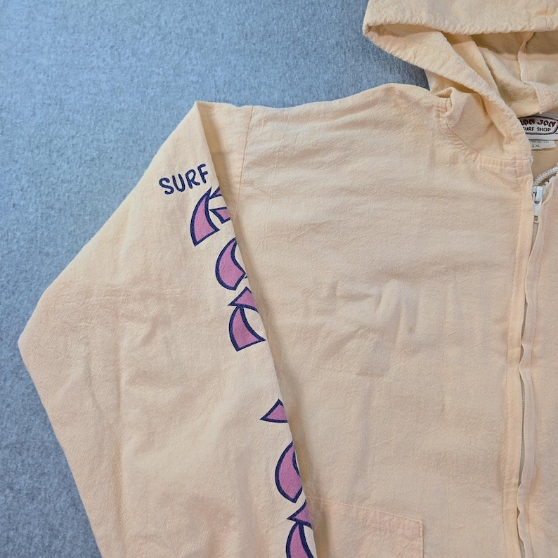Ron Jon Surf Shop Hoodie Womens 2XL Orange Full Zip Lightweight Hooded Pockets image 6