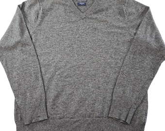 The North Face Sweater Mens XL Gray V-Neck Pullover Lightweight Logo Tight-Knit