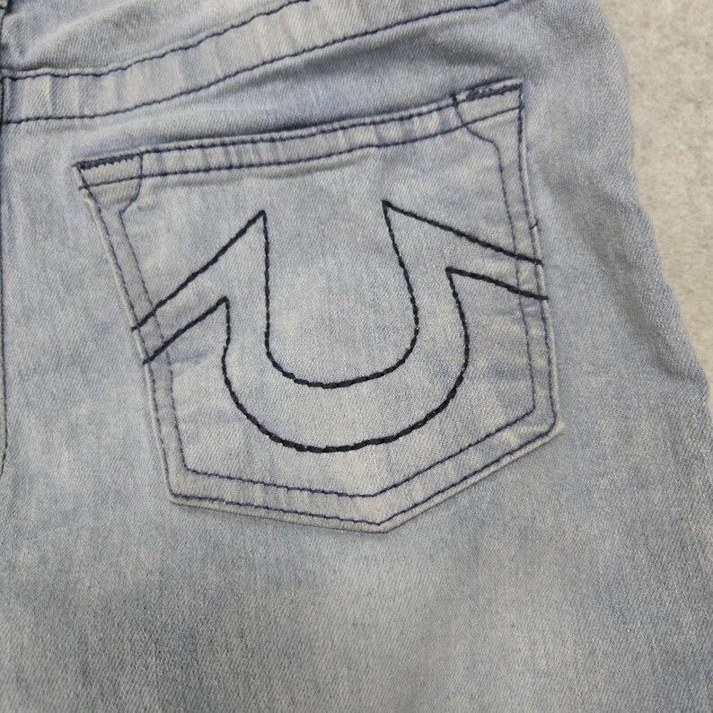 True Religion Geno Relaxed Slim Jeans Boys 12 Blue Distressed Denim Youth Pants zdjęcie 18