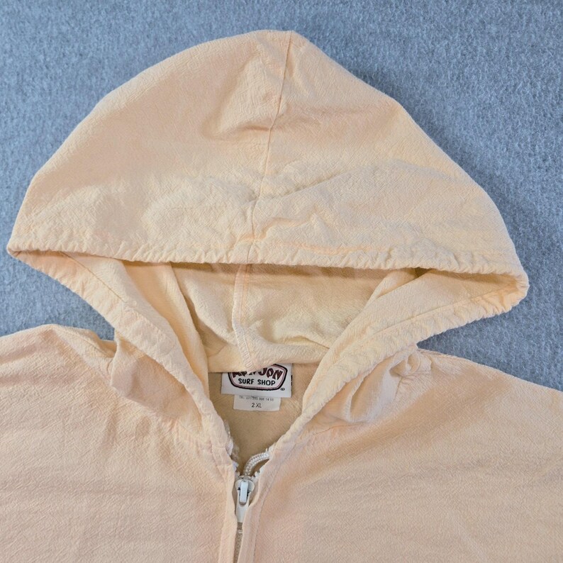 Ron Jon Surf Shop Hoodie Womens 2XL Orange Full Zip Lightweight Hooded Pockets image 5