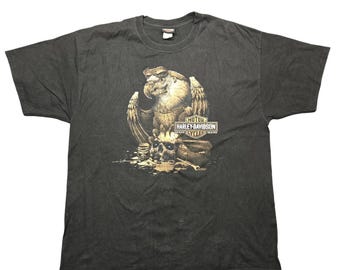 Harley-Davidson Shirt Mens 2XL Black Skull Eagle Mile High Denver Graphic Tee