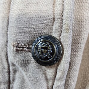 Free People Jacket Womens S Beige Cotton Twill Military Collared Pockets Zip image 7