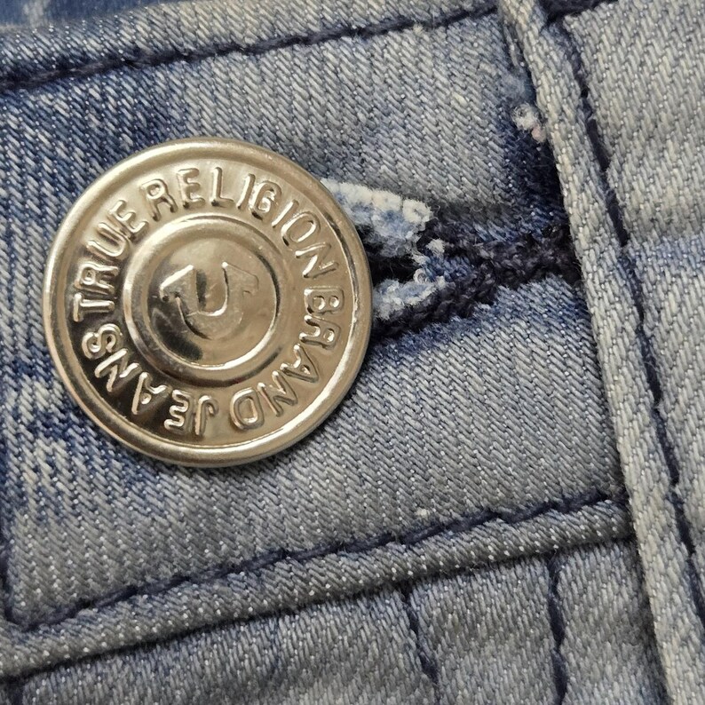 True Religion Geno Relaxed Slim Jeans Boys 12 Blue Distressed Denim Youth Pants zdjęcie 3