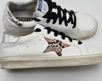 Golden Goose Deluxe Brand Shoes Womens Size 8 White Superstar Snake Star