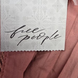 Free People Blouse Womens S Pink Cropped 100% Cotton Puff Sleeve Crochet image 7