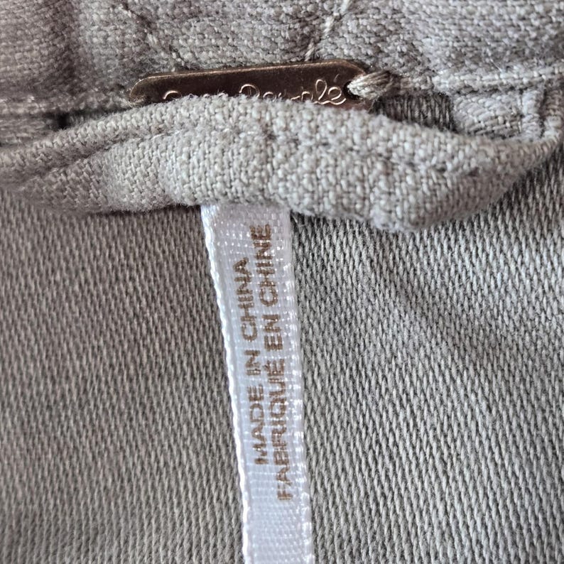 Free People Jacket Womens S Beige Cotton Twill Military Collared Pockets Zip image 9