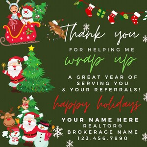 Realtor Holiday Christmas Pop By Tags - Editable Template - Digital Download Real Estate