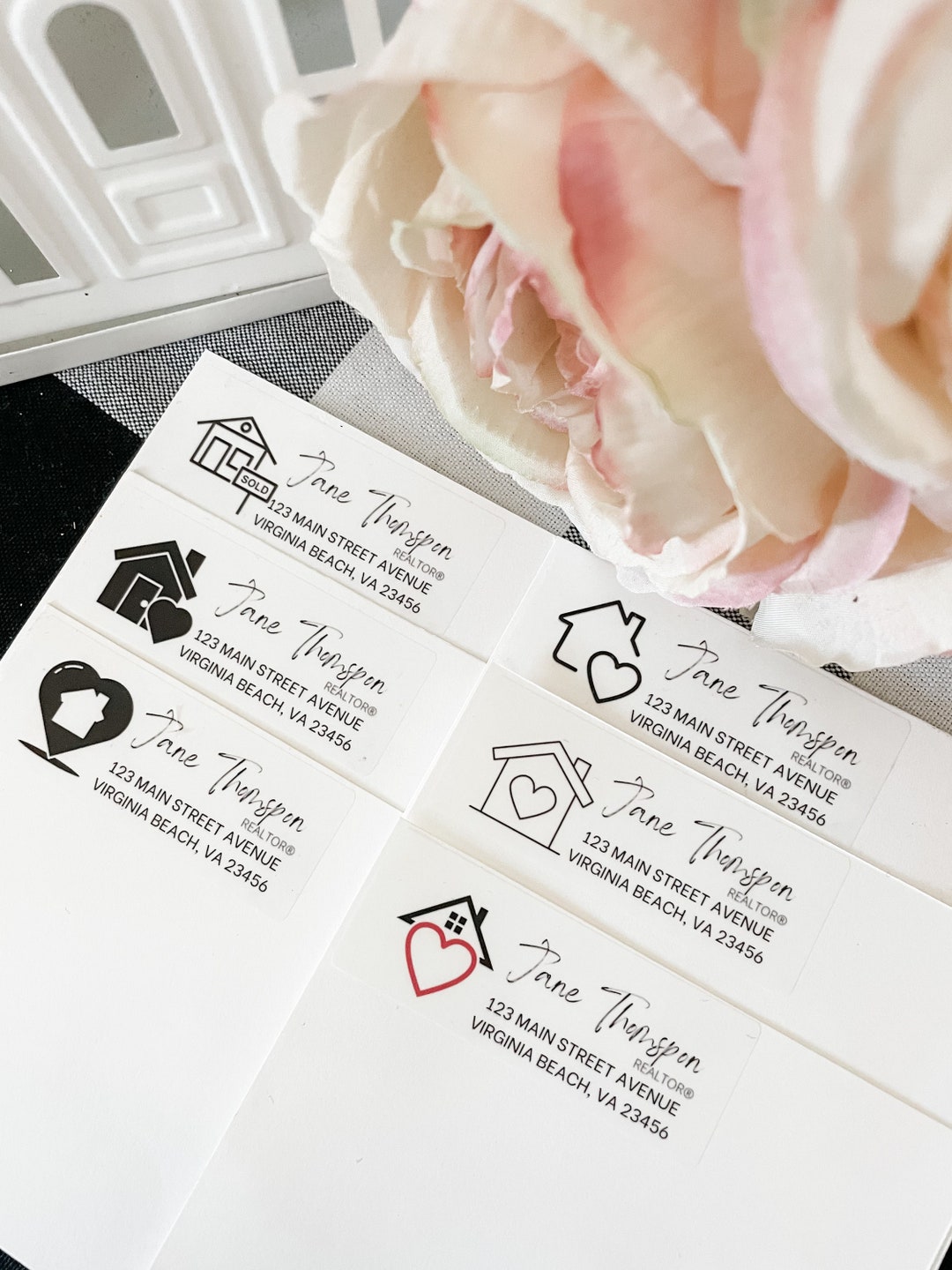 Realtor Address Labels Realtor House Custom Return Address Mailing Labels Clear Matte Labels ...