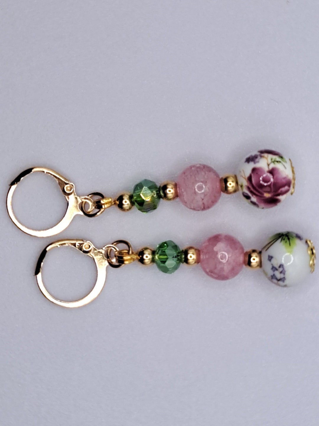 Boucles D'oreilles Vintage EVER FAITH - Cristal Strass Floral Femme