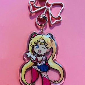 Sailor Moon Sailor Scouts 2.5 Inch Double Sided Acrylic Glitter Keychains