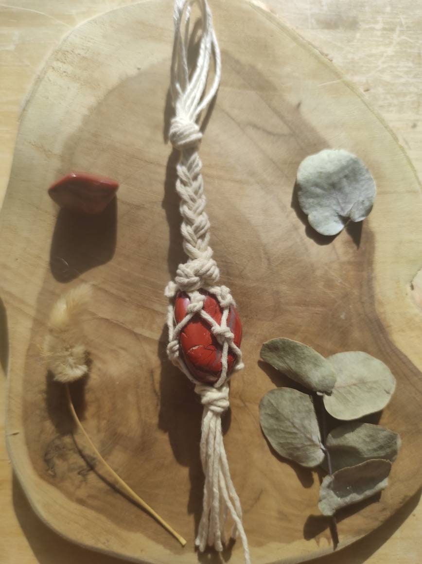 Amulettes Macramé Pierres Roulées