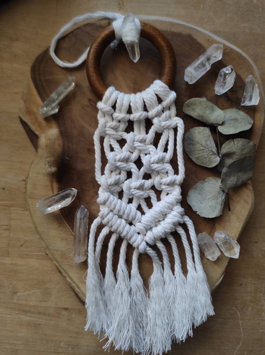 Suspension Macramé Aura Cristal