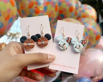 Balloon House Clay Earrings & Hawaiian Princess Earrings