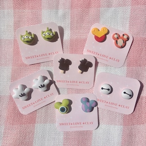 Magical Mouse Clay Studs | Mouse Treat Clay Studs