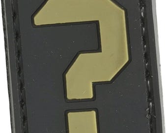 Patchmate Tactical PVC Rubber Letter Patch - Symbol ‘?’ - 1.3x1 Inch Tactical Hook & Loop Backed Patch