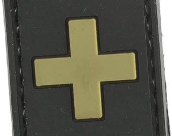 Patchmate Tactical PVC Rubber Letter Patch - Symbol ‘+’ - 1.3x1 Inch Tactical Hook & Loop Backed Patch