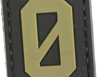 Patchmate Tactical PVC Rubber Letter Patch - Number ‘0’ #0 - 1.3x1 Inch Tactical Hook & Loop Backed Patch