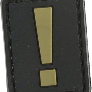 Patchmate Tactical PVC Rubber Letter Patch - Symbol ‘!’ - 1.3x1 Inch Tactical Hook & Loop Backed Patch