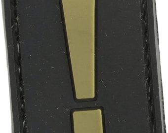 Patchmate Tactical PVC Rubber Letter Patch - Symbol ‘!’ - 1.3x1 Inch Tactical Hook & Loop Backed Patch