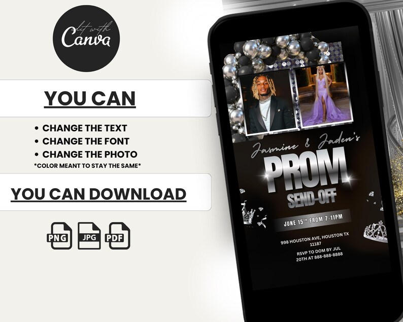 Prom Sendoff Flyer, Editable Prom Date Sendoff Template, Prom King and ...