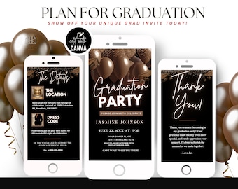 Digital Graduation Flyer Editable Grad Party Announcement Graduation Invitation Canva Graduation 2025 Template