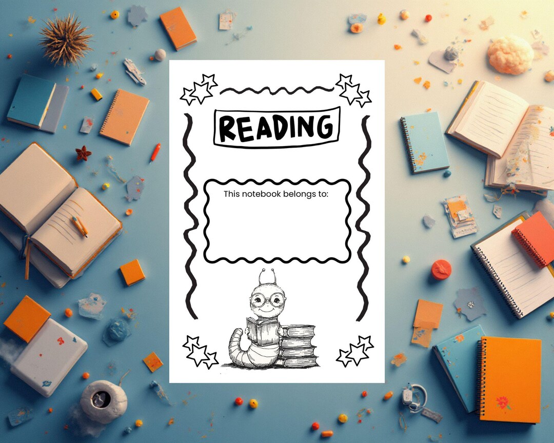 Reading Notebook Label – 4x6 Black and White Printable - Etsy