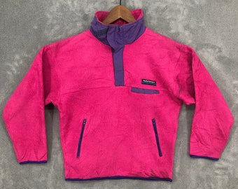 Vintage Helly Hensen fleece trui dames trui roze gezellige buitensport polyester maat M