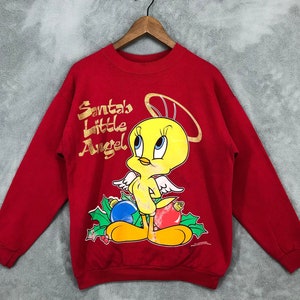 Vintage 90s Looney Tunes Tweety Bird Sweatshirt Tweety Bird Crewneck Tweety Bird Red Sweater Cartoon Retro Gifts Men Women Size M