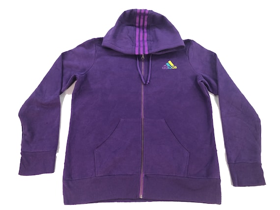 Vintage Adidas Purple  Zipper Hoodie Sweater Mult… - image 1